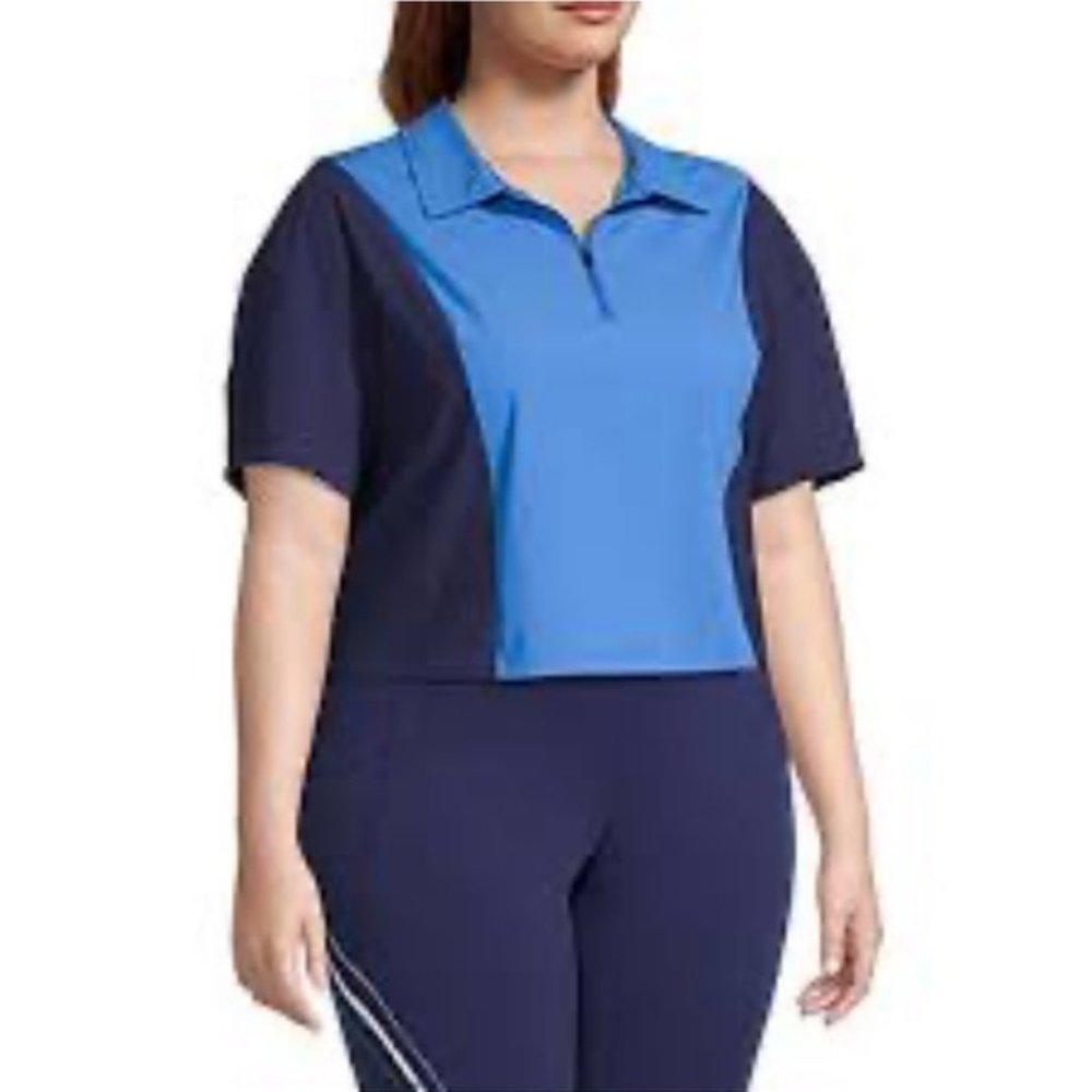 Sports Illustrated‎ Shirt Short Sleeve Blue Collared Lightweight Stretch Plus 0X
